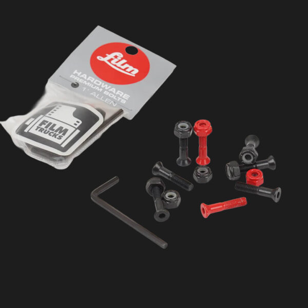 Film Premium Allen Bolts 1" Hardware Black/Red